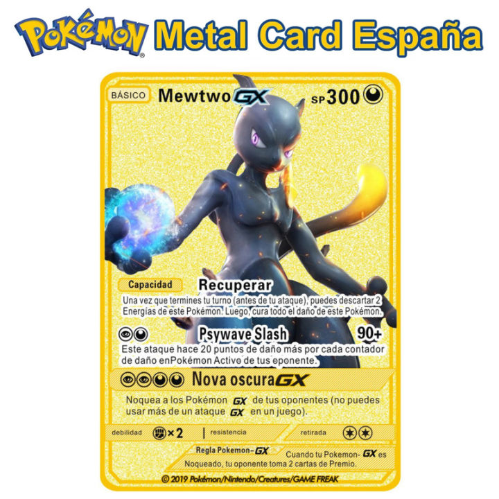 Spanish Pokémon Cards Metal Pokemon Letters Spanish Pokemon Iron Cards  Mewtwo Pikachu Gx Charizard Vmax Cartas Pokémon Vmax