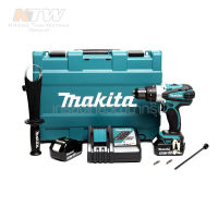 MAKITA สว่านกระแทกไร้สาย 18 โวลต์ ขนาด 13 มม. (1/2 นิ้ว) รุ่น DHP458RFE แรงบิดหมุน 84 นิวตันเมตร รวมแบตเตอรี่-แท่นชาร์จ ( M011-DHP458RFE )