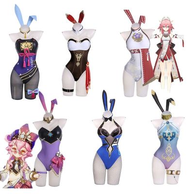 Game Genshin Impact Nilou Dori Yae Miko Cosplay Costume Bunny Girls Outfits Halloween Carnival Suit For Women Girls