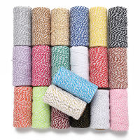 100MRoll Cotton Cord Baker Twine Colorful Cotton Crafts Twine Macrame Cord String DIY Home Textile Gift Wrapping Supplies