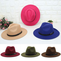 Womens Hat Chain Fedora Hat Wide Brim Jazz Top Hat Autumn And Winter Ladies Woolen Panama Hat Wholesale