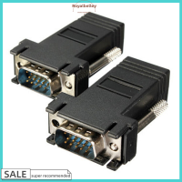 Royalbelley Extender VGA ชาย HDB ชายกับ CAT5 LAN CAT6อะแดปเตอร์ตัวเมียสายเคเบิล RJ45