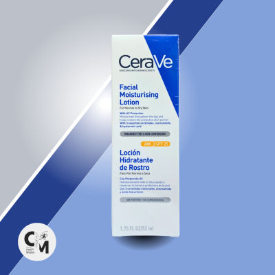 CERAVE Facial Moisturising Lotion AM SPF25 ผิวหน้าชุ่มชื้น กันแดด ผิวไม่อุดตัน ไม่หมองคล้ำ 50 กรัม