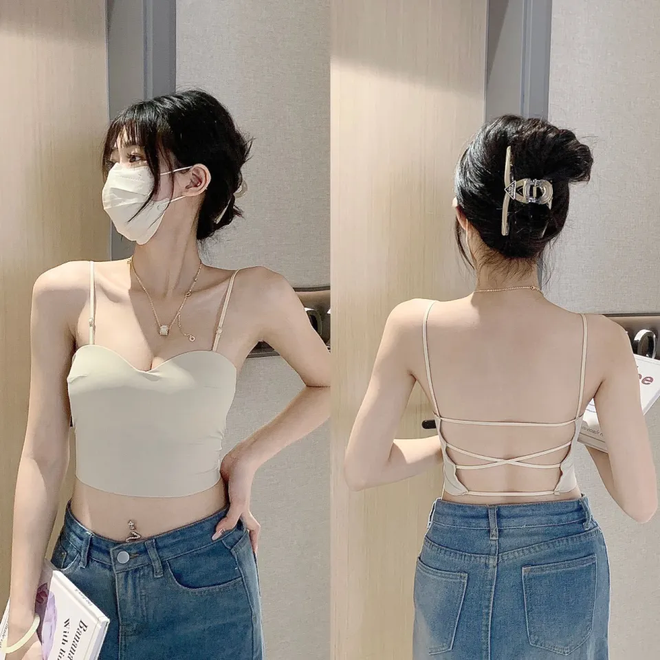 INTIMA Solid Skinny Crop Top Women Casual Tops Sleeveless T Shirt