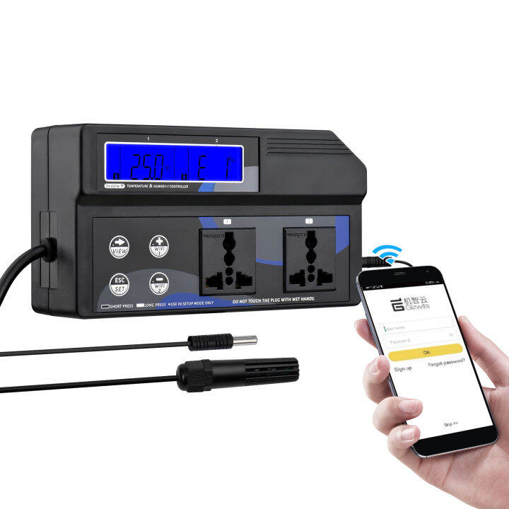 Smart Wifi Temperature & Humidity Controller Wallmounted Dual Digital