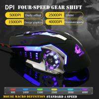 RGB Gaming Mouse DPI 200- 4800 เหมาะกับเกม MMORPG (BNS) FPS MoBA เกมคอมพิวเตอร์เดสก์ท็อปแบบม เม้าส์ cf esports lol ไฟฟรี