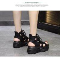 Women Sandals Summer 2022Female Platform Shoes For Girls Block Heels Leather Flat Party High Quality Clothes Flip Flop Sexy35 40