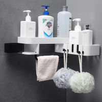 Bathroom Wall Toilet Revolving Kitchen Rack Bedroom Revolving Double-layer Wall Bathroom Nail-free Storage Rack