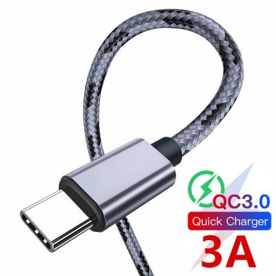 Type USB C Cable Quick Charger 3.0 Fast Charging Type-C USB-C Cord Wire For Samsung S9 Xiaomi Redmi K20 Pro Huawei Phone Cables Wall Chargers