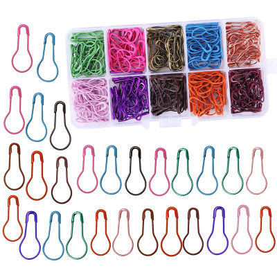 300pcs Safety Bulb Pins 10 Colors Calabash Crochet Stitch Markers Metal Safety Pins for Knitting DIY Craft Project Storage Box