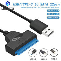 สายเคเบิลอะแดปเตอร์ฮาร์ดไดรฟ์ Usb3.0เป็น Sata Type-C เป็น Sata Converter ฮาร์ดไดรฟ์ภายนอกขนาด2.5นิ้วพร้อมไฟแสดงสถานะ