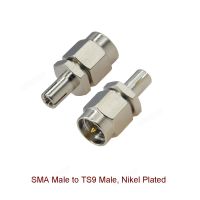 1pcs SMA MaleTo TS9 Male Coax Connector SMA/RP-SMA Female Jack To TS9/CRC9 Male Plug Nikel/Gold Plated 50 Ohm Electrical Connectors