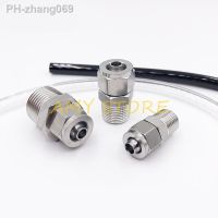 1Pc SUS304 Air PU Tube Hose 6 8 10 12 14 16mm OD-M5 M6 1/8 1/4 3/8 quot; 1/2 quot; 3/4 quot; BSPT BSPP NPT Male Pipe Fittings Quick Connector