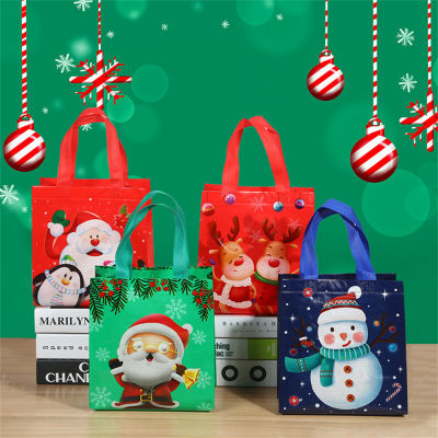 Folding Storage Bag For Christmas Supplies Festive Shopping Tote Foldable Shopping Bag Christmas-themed Handbag Beach Bag With Christmas Print