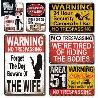 2023 Fashion INEED Vintage No Trespassing Metal Wall Stickers Retro Garden Yard Warning Tin Sign Wall Plate Home Decor Slogan Plate