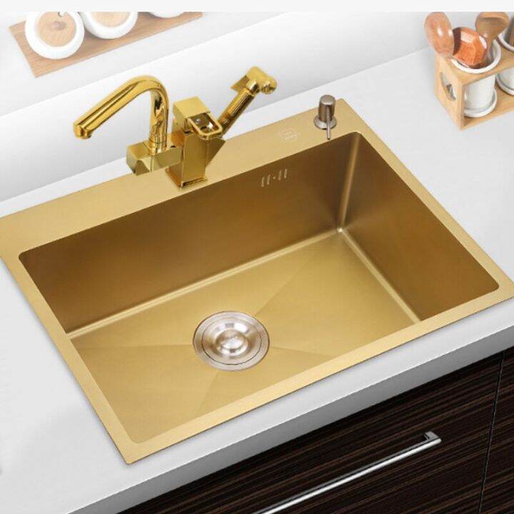 Nano Gold Stainless Steel Single Bowl Kitchen Sinks Kitchen Sink