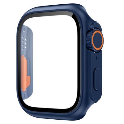 เคสกระจกสำหรับนาฬิกา Apple กระจกเทมเปอร์40มม. 44มม. 45มม. 41มม. ปกป้องหน้าจอเปลี่ยนเป็น Ultra Iwatch Series 8 7 6 Se 5 4