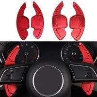 1 Pair Red Aluminum Car Steering Wheel Shift Paddle Shifter Extended DSG Direct Replacement For AUDI A3 A4L A7 A8 S5 Q5 Q7 TT