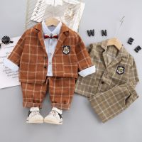 2021 Autumn Baby Boys Girls Formal Suits Toddler Infant Clothing Sets Coat SHIRT Pants Kids Child Casual 3pcsset Costume