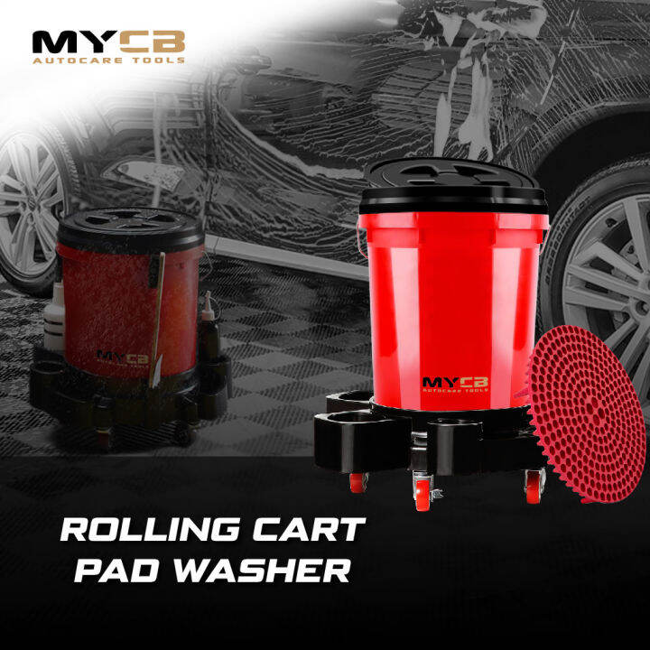 MYCB Rolling Cart Polishing Pad Washer Universal Extra Storage Trays
