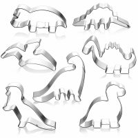 New Stainless Steel Biscuit Mould Dinosaur Shape Fondant Cake Mold DIY Sugar Craft Jurassic 3D Pastry Cookie Cutters Cake Tools Bread Cake  Cookie Acc