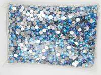 Water Blue AB Color 1.5 7mm Flat Back Round Acrylic Rhinestones beads 3D Acrylic Nail Art / Garment