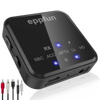 eppfun  Bluetooth 5.2 Transmitter and Receiver  Qualcomm aptX-Adaptive HD Low Latency Audio Adapter with 3.5 mm AUX/RCA f