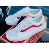 Vans old skool(A+)พร้อมกล่อง(สีขาวครีมแถบแดง)sz.36-44