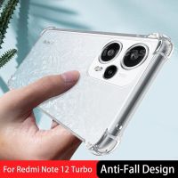 เคสสำหรับ Redmi Note 12 Turbo Note12 5G 2023 Xiaomi เคสใส่โทรศัพท์ใสโปร่งแสงฝาครอบด้านหลังกันกระแทก Amor TPU นิ่มกันกระแทกยืดหยุ่นป้องกันการตกง่ายเพิ่มสี่มุม