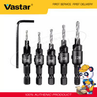 Vastar 5X ไฮสปีดสว่าน Countersink ไม้สว่านตั้งไร้สายขั้นตอนที่เจาะบิตสำหรับโลหะงานไม้ #5 #6 #8 #10 #12