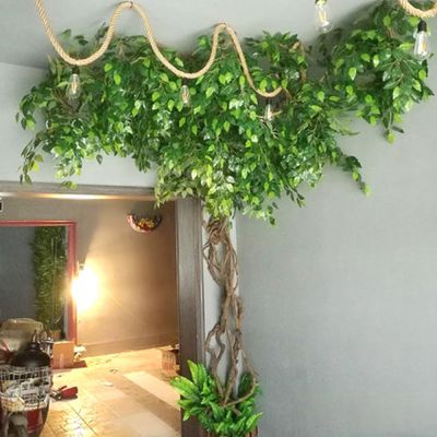 12pcs/Lot Plastic Tree Artificial Ficus Leaf Ginkgo Biloba Branches Outdoor Handmade Leaves For DIY Party Home Office Decoration