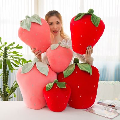 New Simulation 30-50Cm Pink Red Strawberry Sweety Pillow Cushion Plush Toy Lifelike Sofa Bedroom Decor Super Lovely Kids Gifts