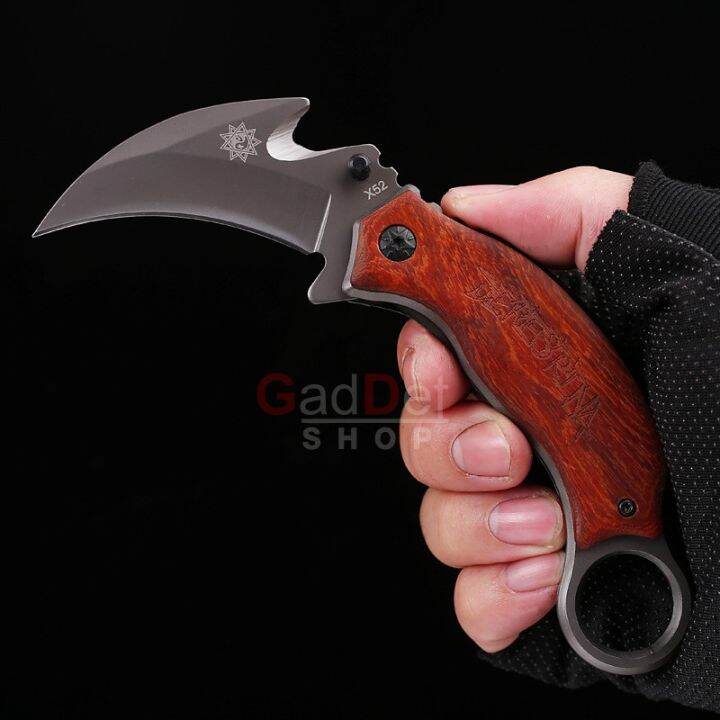 มีดพับ-derespina-knives-karambit-x52-ใบมีด-6-3cm-สแตนเลส-มีดควง-สวยงาม-มีดพกพา-มีดเดินป่า-มีดแคมป์ปิ้ง-มีดสวยงาม-มีดทำครัว