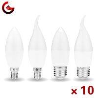 10pcslot 5W 7W LED Candle Bulb E14 E27 Lampara Led Light 220V-240V illa Led Lamp No Flicker Spotlight Chandelier Lighting