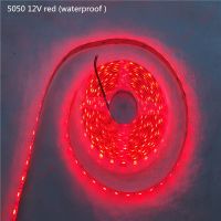 F 5050 12v waterproof 5m 300leds LED strip white red yellow blue green warm white pink orange ice blue RGB 4000K ip40 highlight