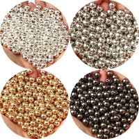 3/4/6/8/10/12mm Round Spacer Beads CCB Gold Silver Color Smooth Loose Ball Beads for Bracelet DIY Jewelry Making Accessories Headbands