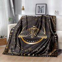 【CW】☊  Gothic Todes motte Schädel Kopf Blanket - Throw for Sofa Digital Printed with Soft Fabric