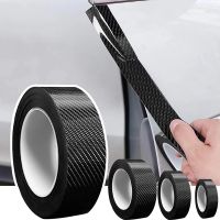 3D Strip Serat Karbon Hitam Stiker Mobil DIY Gulungan Pasta Pita Pelindung Anti Gores Otomatis Film Decal Dekorasi Mobil Tahan Air