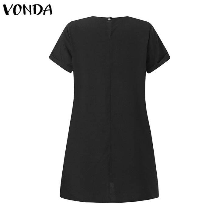 จัดส่งฟรี-fancystyle-vonda-เสื้อแขนกุดผู้หญิง-เสื้อยืดจับจีบคอลูกเรือแบบลำลองสีพื้นเสื้อกล้ามเสื้อผู้หญิง