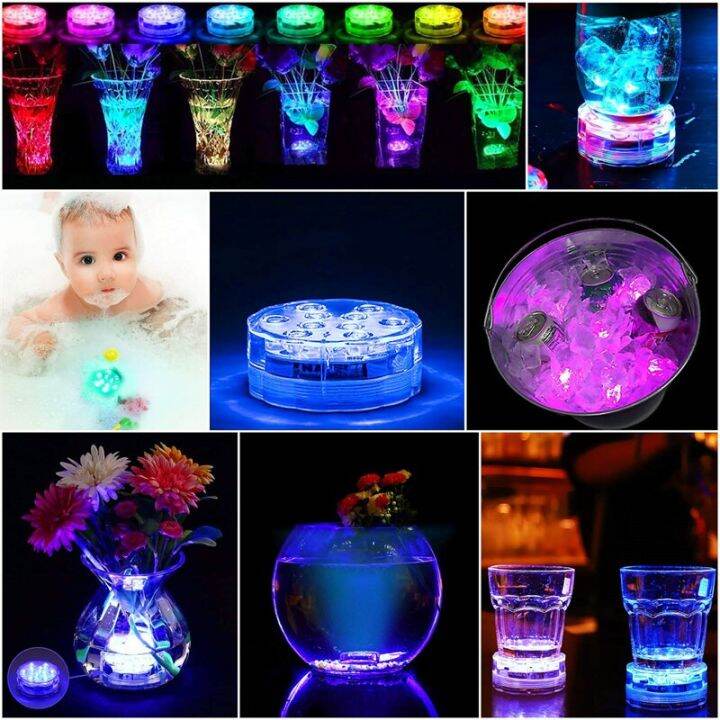 10แอลอีดีอาร์จีบีไฟ-led-ใต้น้ำใต้น้ำไฟกลางคืนกลางแจ้งสระว่ายน้ำแสงแสงสีชาแจกันบ่อตกแต่งงานปาร์ตี้งานแต่งงาน