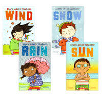 Pre sale of English original learn about weather: wind snow rain sun 4 volumes co sale of childrens weather cognition popular science picture story book produced by scholastic music