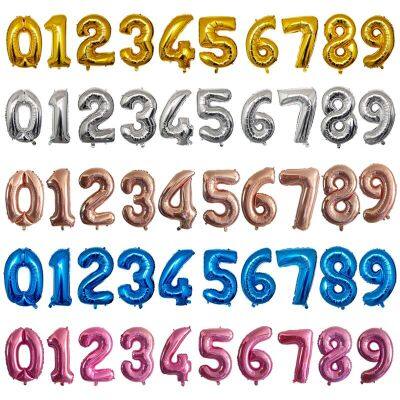 32 40 inch number balloons Big Rose Gold Silver Black Figure Foil Balloon Wedding Birthday Party Decoration Balloons Balloons