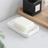 1PCS Creative Soap Dish White Plastic Portable Double Layer Soap Case Soap Rack For Bathroom Bathroom Kitchen Storage Holder Soap Dishes