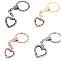 10pcslot Mix Vintage Heart Alloy Memory Living Glass Key Ring Keychains plain Locket For Floating Charms Jewelry