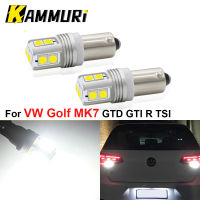 2ชิ้นซีนอนปราศจากข้อผิดพลาดสีขาว Bay9s H21W 64136หลอดไฟ LED สำหรับโฟล์คสวาเกน VW G Olf MK7 GTD GTI R TSI รถ LED สำรองข้อมูลย้อนกลับไฟ