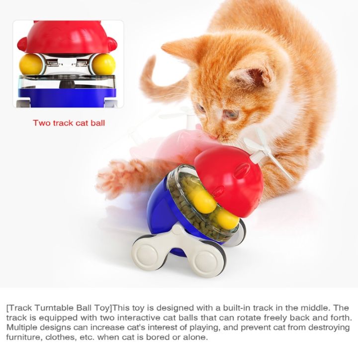 สำหรับของเล่นแมว-interactive-pet-tumbler-ของเล่น-iq-treat-leaking-ของเล่นรถ-dual-rolling-balls-สำหรับแมวลูกแมวลูกสุนัขออกกำลังกาย
