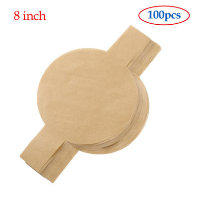 【✆New✆】 congbiwu03033736 ที่วางกระดาษสำหรับอบแบบนอนสติ๊ก100ชิ้น6/8นิ้วถาดอบขนมรองกระทะเค้กวงกลมสำหรับทำขนมเค้ก
