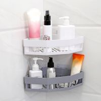 Bathroom Storage Shelf Triangle Corner Rack Plastic No Drilling Toilet Shampoo Storage Holder Organizer Bathroom Accessories