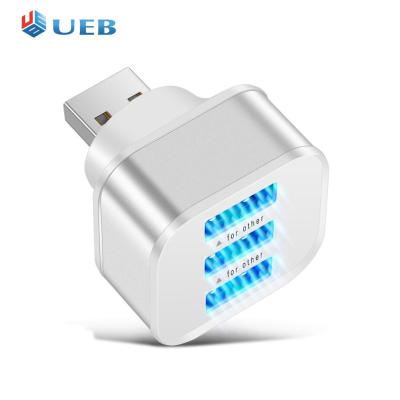 USB2.0 HUB 3พอร์ต Splitter โทรศัพท์มือถือเครื่องชาร์จผนังอะแดปเตอร์สากลเข้ากันได้กับ USB พร้อม LED
