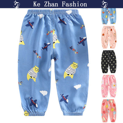 Ke Zhan กางเกงกางเกงเด็กพิมพ์ลายการ์ตูน Breathabl กางเกงเครื่องปรับอากาศสำหรับเด็กหญิงเด็กชายอายุ2-6ปี
